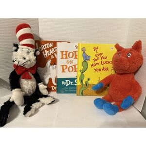 Dr. Seuss books And Plush Lot